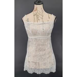 Cassandra Intimates Vintage lace top Y2K babydoll empire white Size Medium fairy